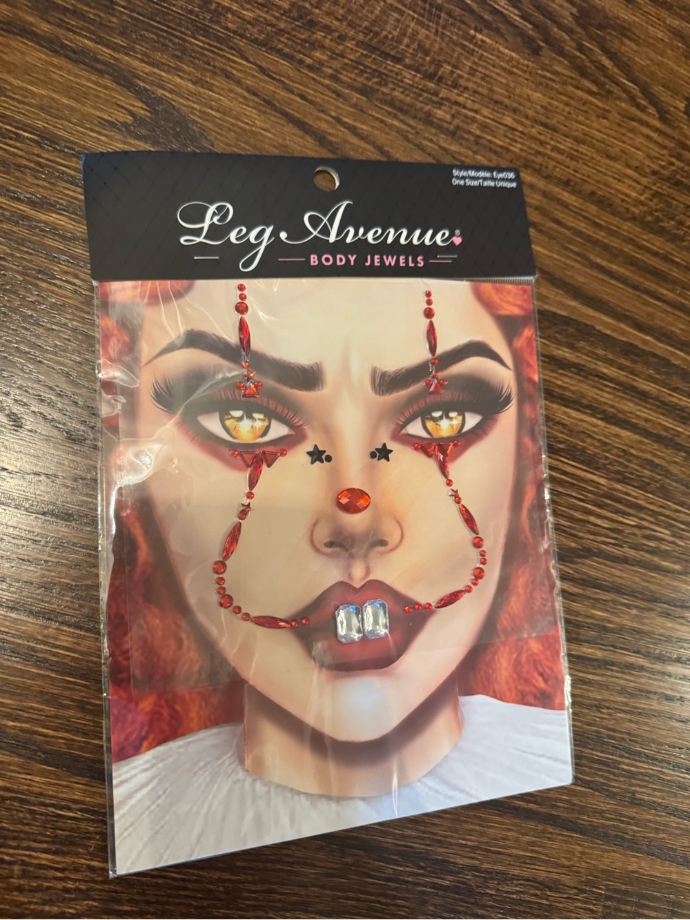 Leg Avenue Red and Black Face Jewel Accent Set